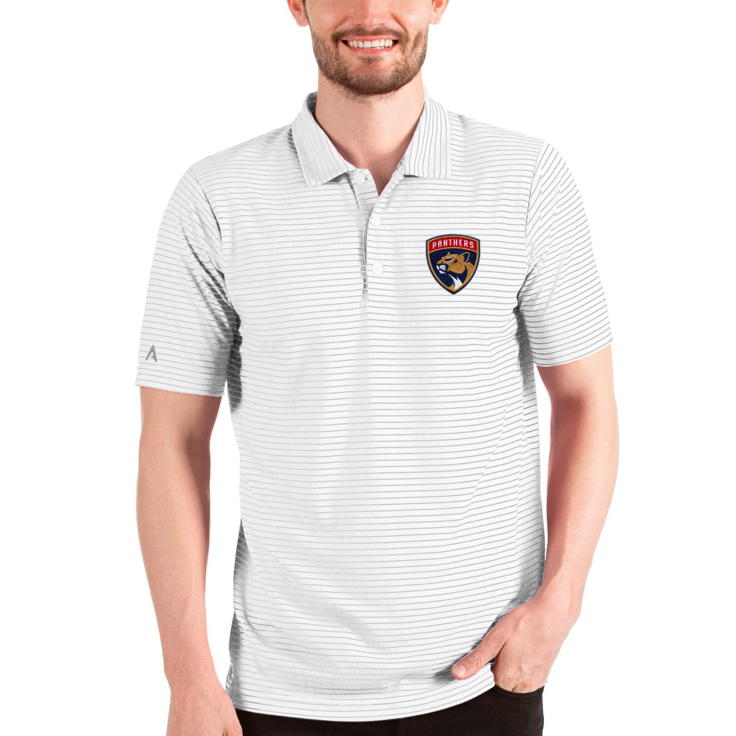 Antigua Heathered Florida Panthers Esteem Polo
