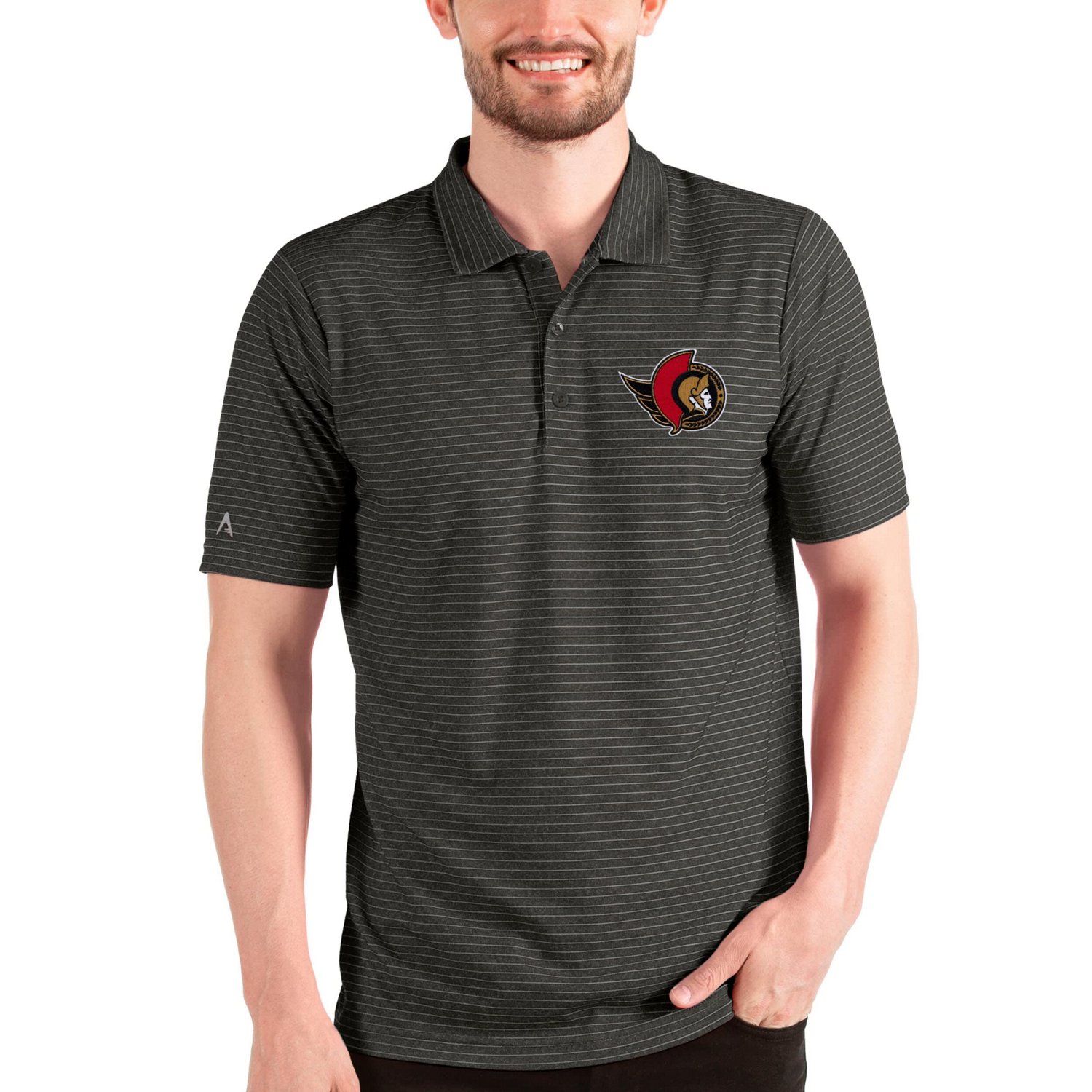 Antigua Heathered /Silver Ottawa Senators Esteem Polo