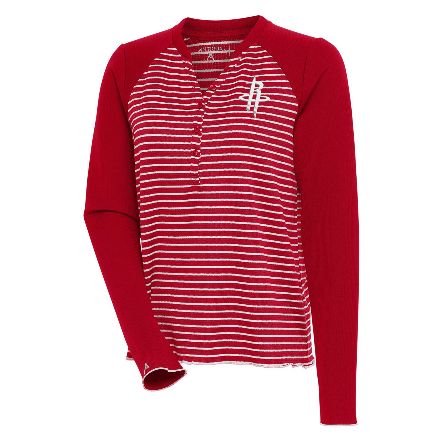 Antigua Houston Rockets Maverick Long Sleeve Henley T Shirt Academy