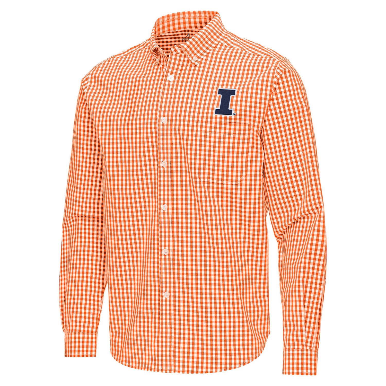 Antigua Illinois Fighting Illini Ellis Woven Tri-Blend Long Sleeve Button-Down Shirt - view number 2