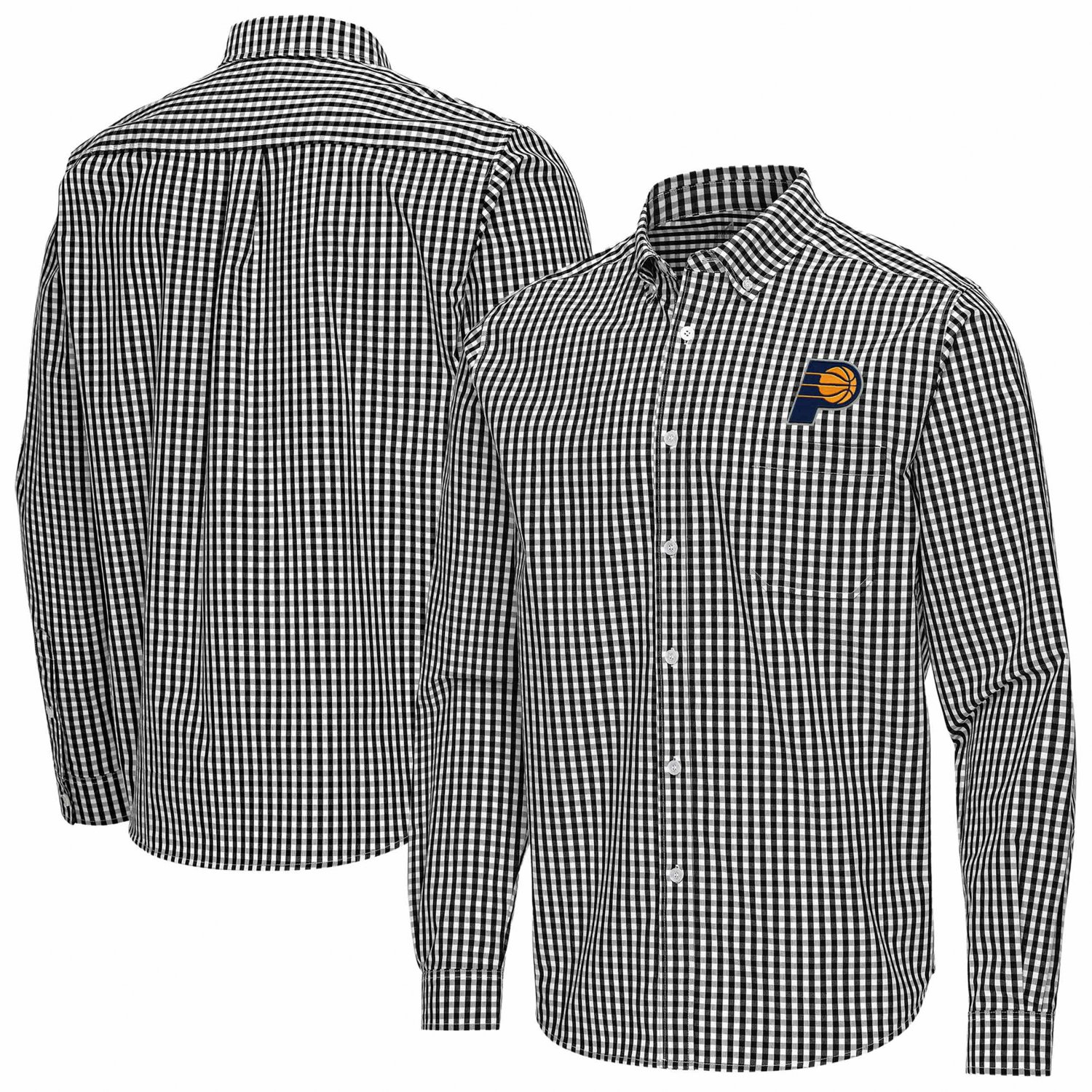 Antigua Indiana Pacers Ellis Woven Tri-Blend Button-Down Shirt