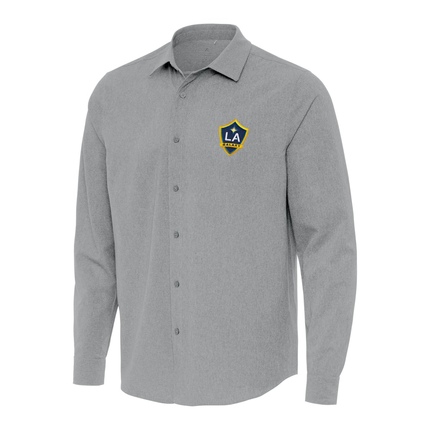Antigua LA Galaxy Exposure Woven Long Sleeve Button-Up Shirt