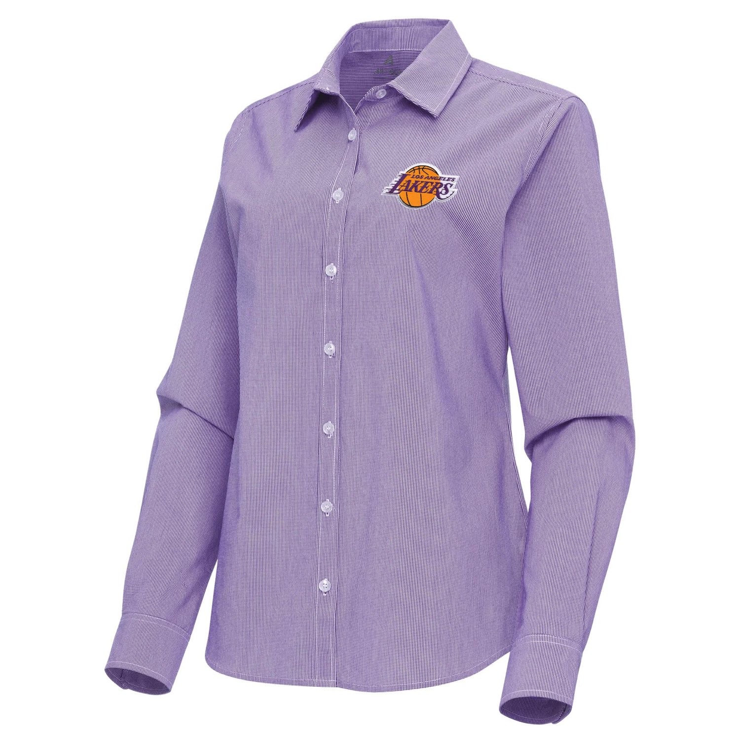 Antigua Los Angeles Lakers Porter Woven Long Sleeve Button-Up Shirt