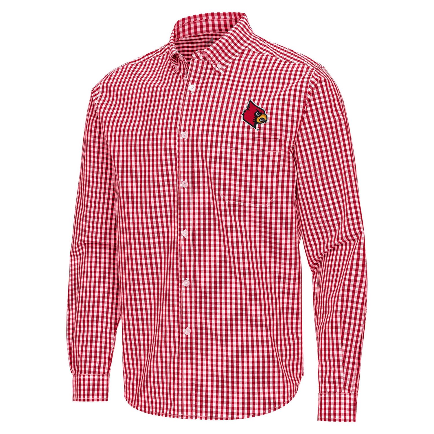 Antigua Louisville Cardinals Ellis Woven Tri-Blend Long Sleeve Button-Down Shirt - view number 2