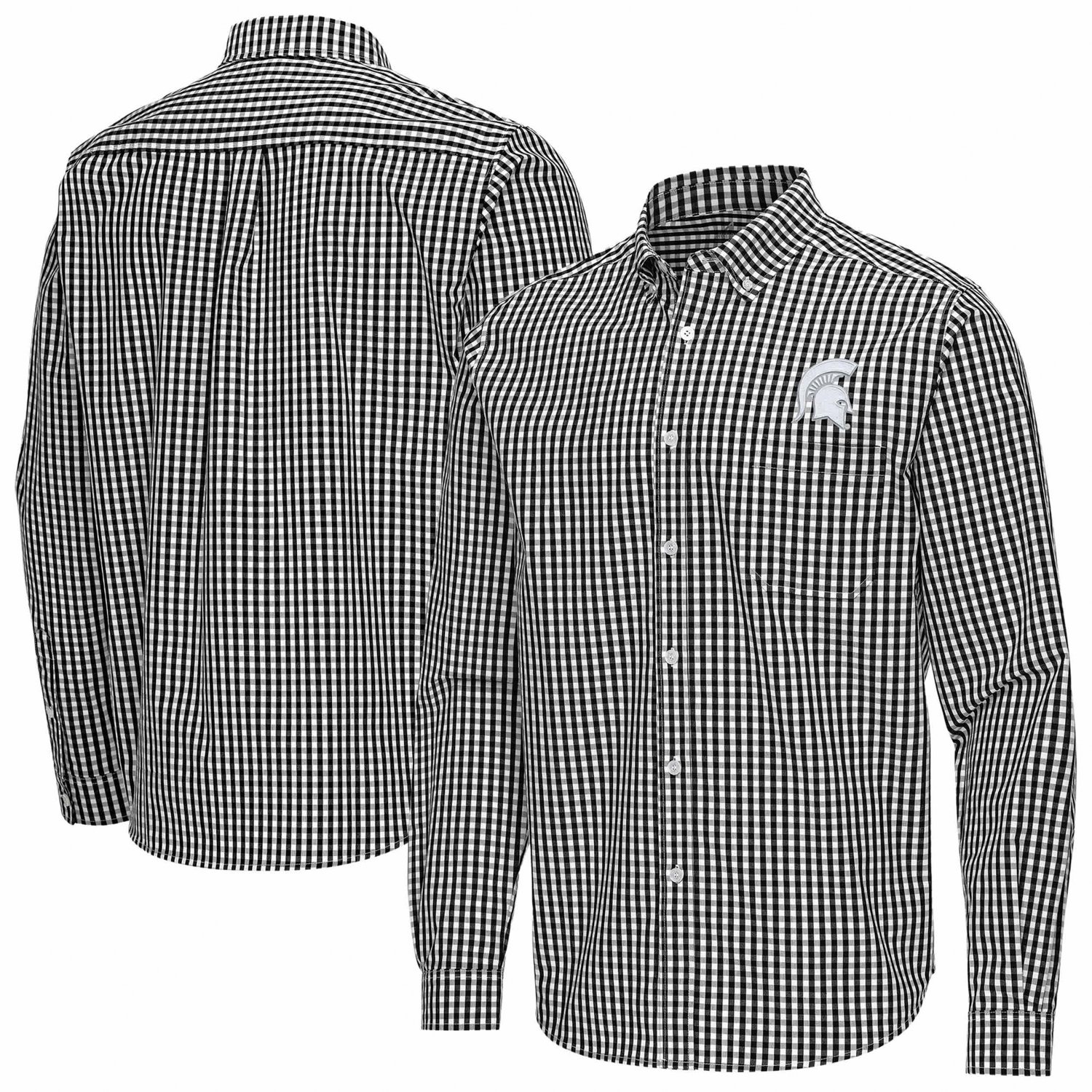 Antigua Michigan State Spartans Ellis Woven Tri-Blend Long Sleeve Button-Down Shirt
