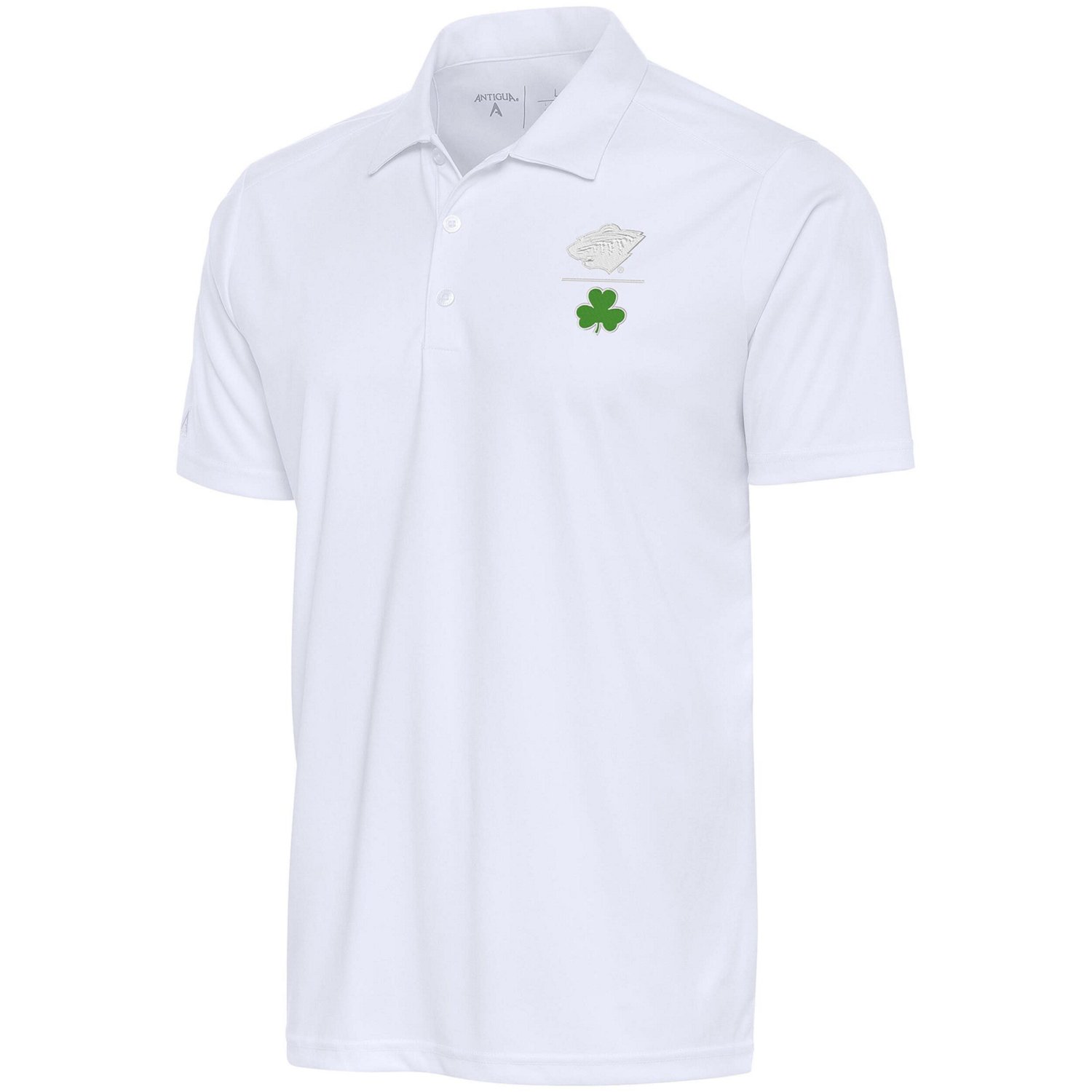 Antigua Minnesota Wild Shamrock Tribute Polo