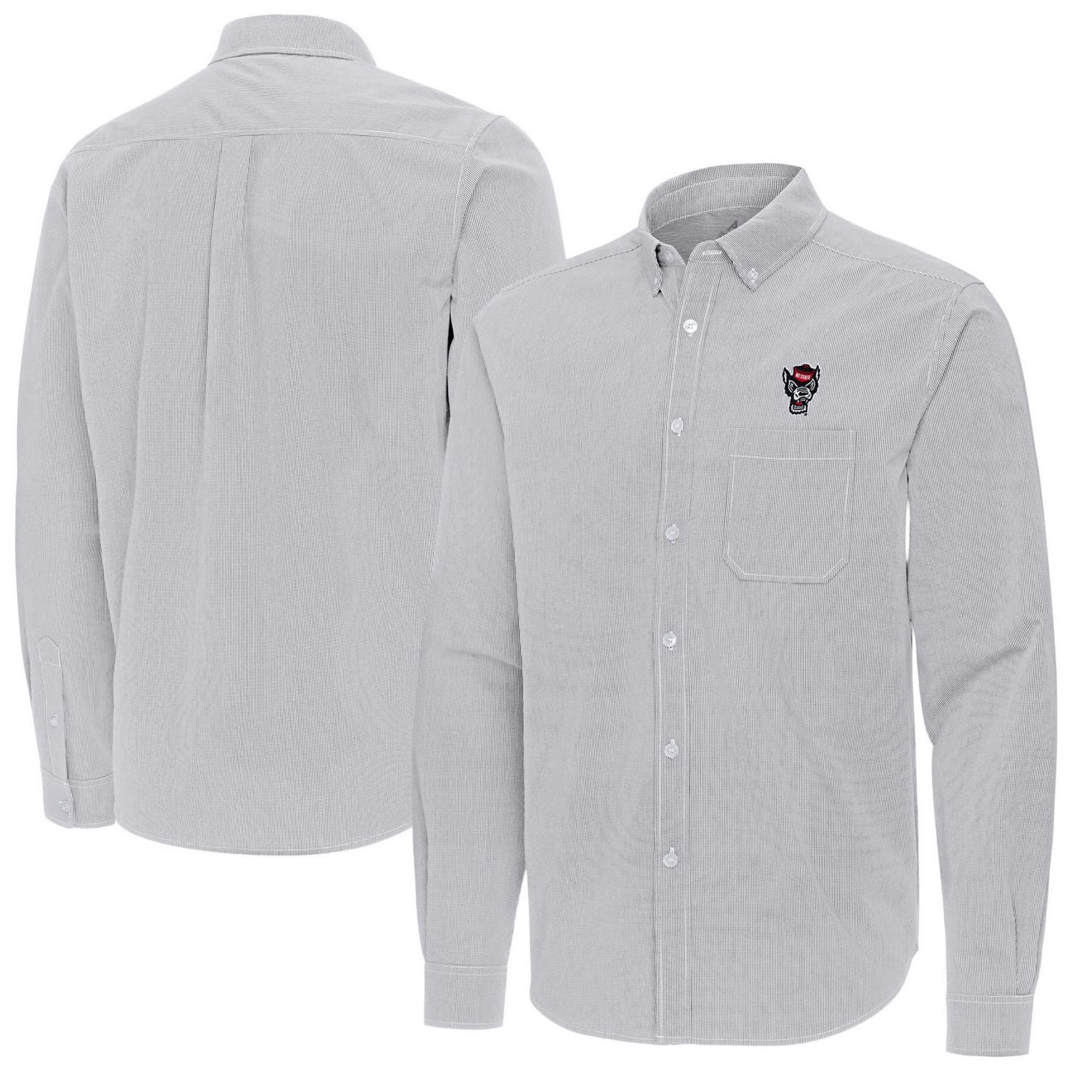 Antigua NC State Wolfpack Porter Woven Tri-Blend Long Sleeve Button-Down Shirt