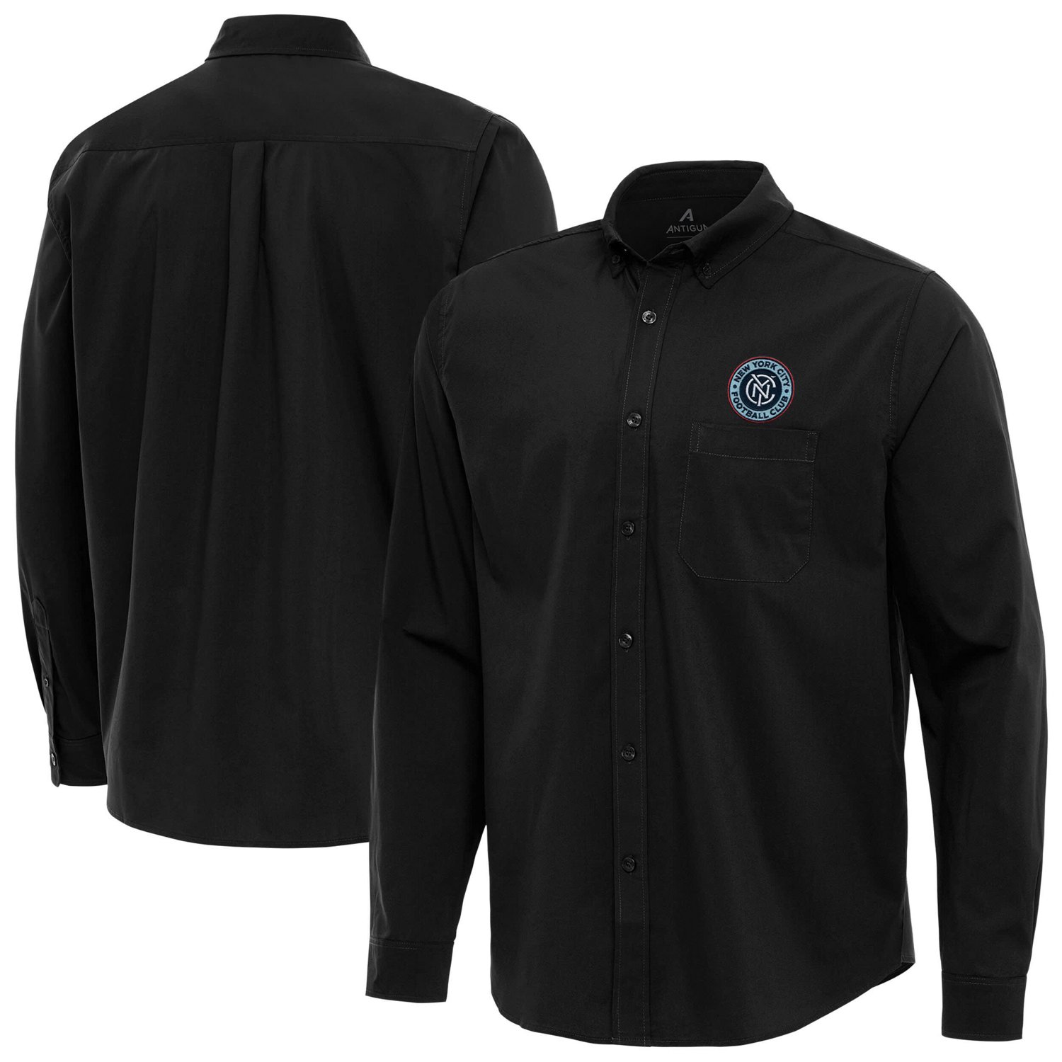 Antigua New York City FC Flight Tri-Blend Woven Long Sleeve Button-Down Shirt
