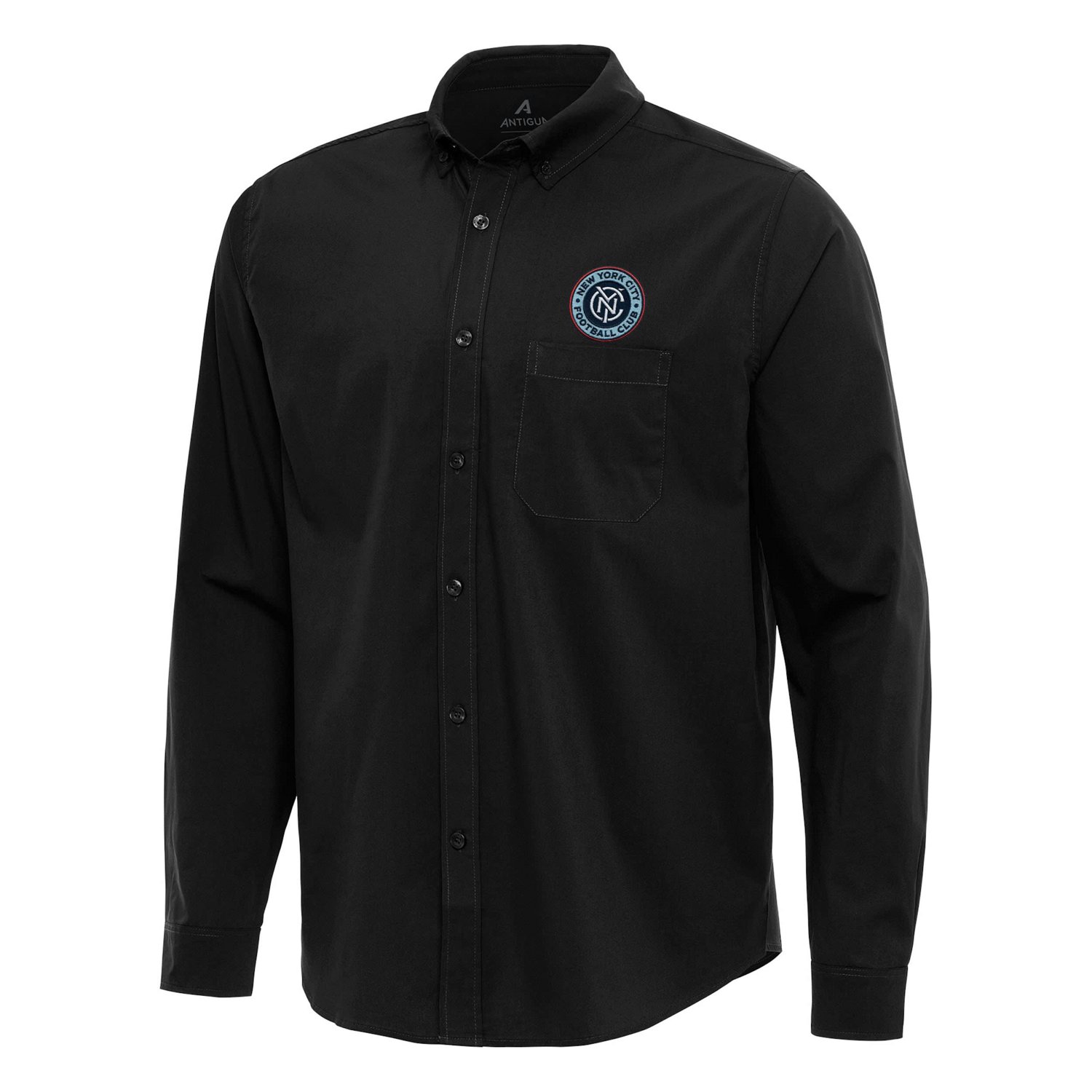 Antigua New York City FC Flight Tri-Blend Woven Long Sleeve Button-Down Shirt - view number 2