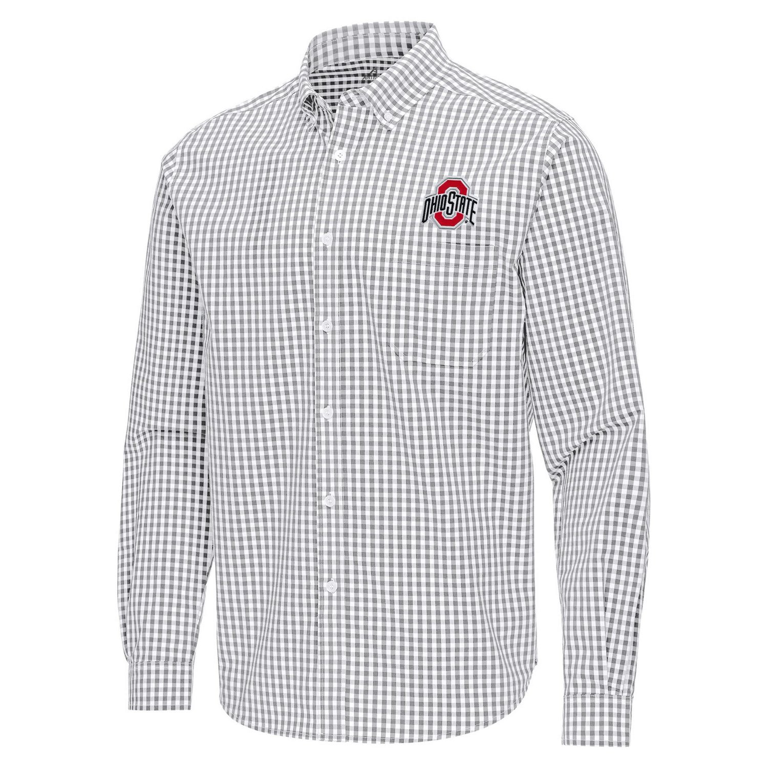 Antigua Ohio State Buckeyes Ellis Woven Tri-Blend Long Sleeve Button-Down Shirt - view number 2