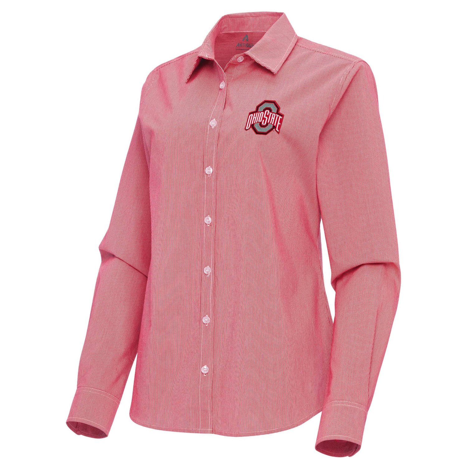 Antigua Ohio State Buckeyes Porter Woven Tri-Blend Long Sleeve Button-Up Shirt - view number 2