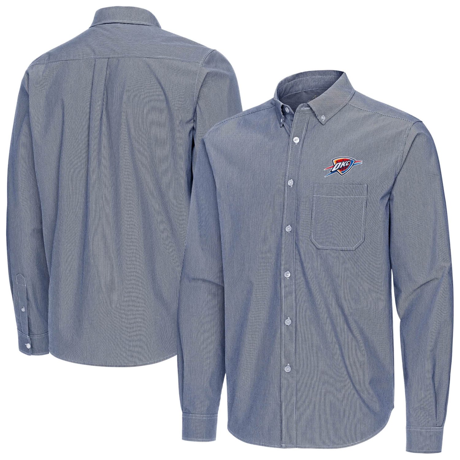 Antigua Oklahoma City Thunder Porter Woven Long Sleeve Button-Down Shirt