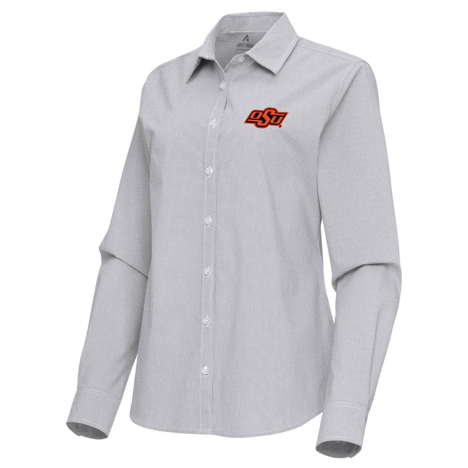 Antigua Oklahoma State Cowboys Porter Woven Tri-Blend Long Sleeve Button-Up Shirt - view number 2