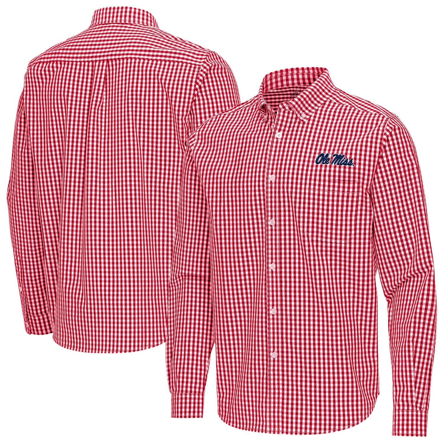 Antigua Ole Miss Rebels Ellis Woven Tri-Blend Long Sleeve Button-Down Shirt - view number 1
