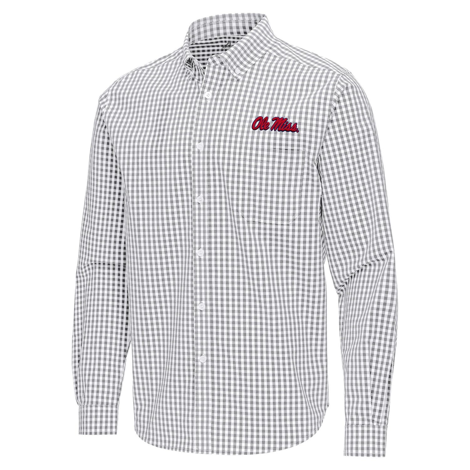 Antigua Ole Miss Rebels Ellis Woven Tri-Blend Long Sleeve Button-Down Shirt