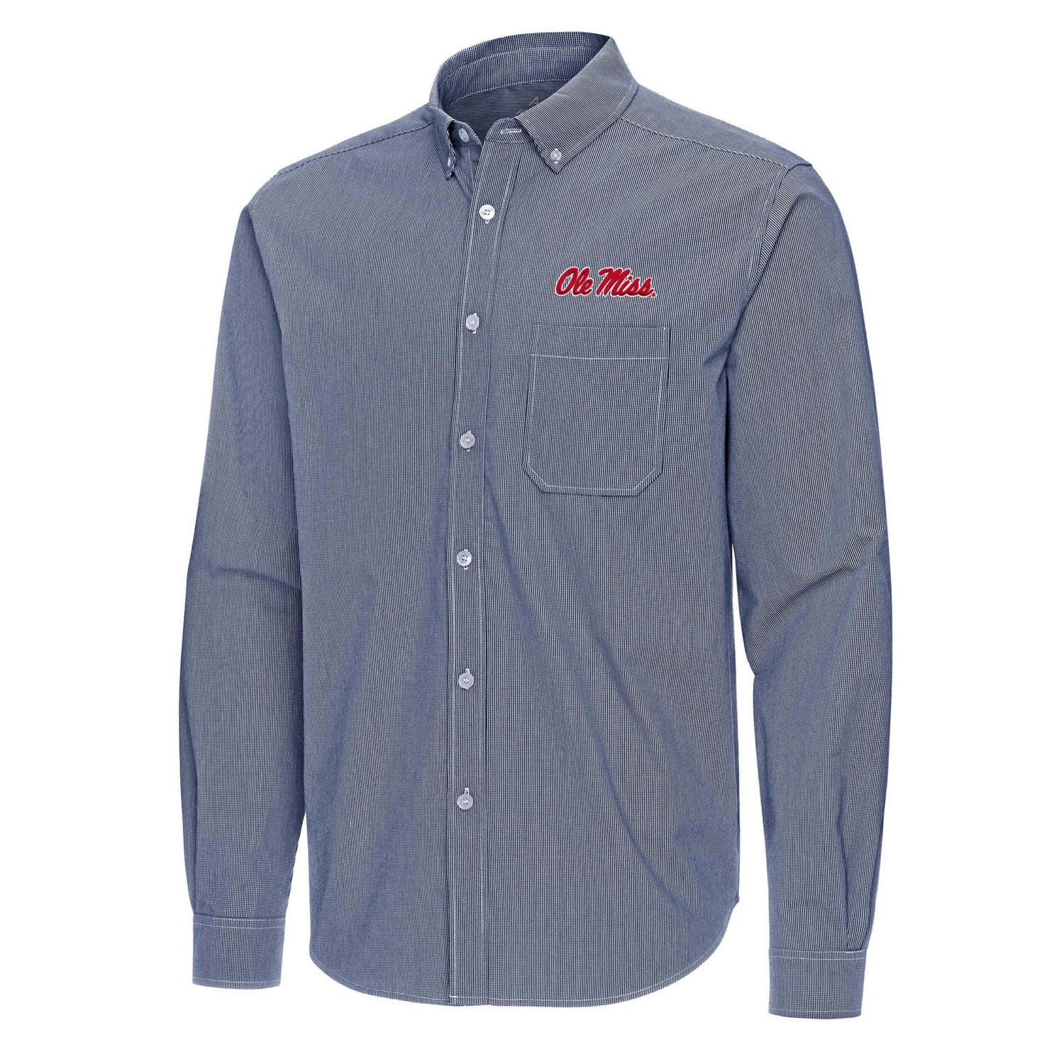 Antigua Ole Miss Rebels Porter Woven Tri-Blend Long Sleeve Button-Down Shirt - view number 2