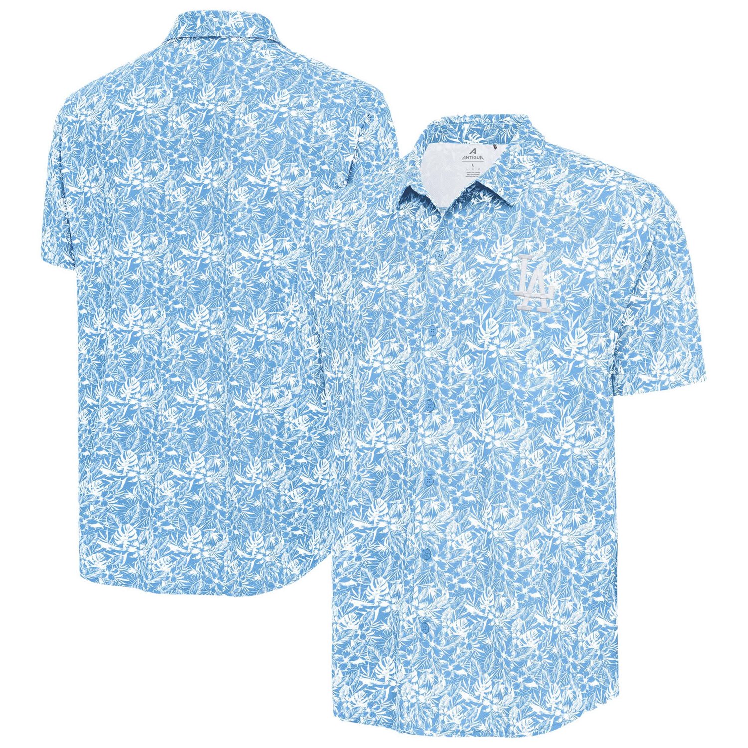 Antigua Powder Los Angeles Dodgers Resort Button-Up Shirt