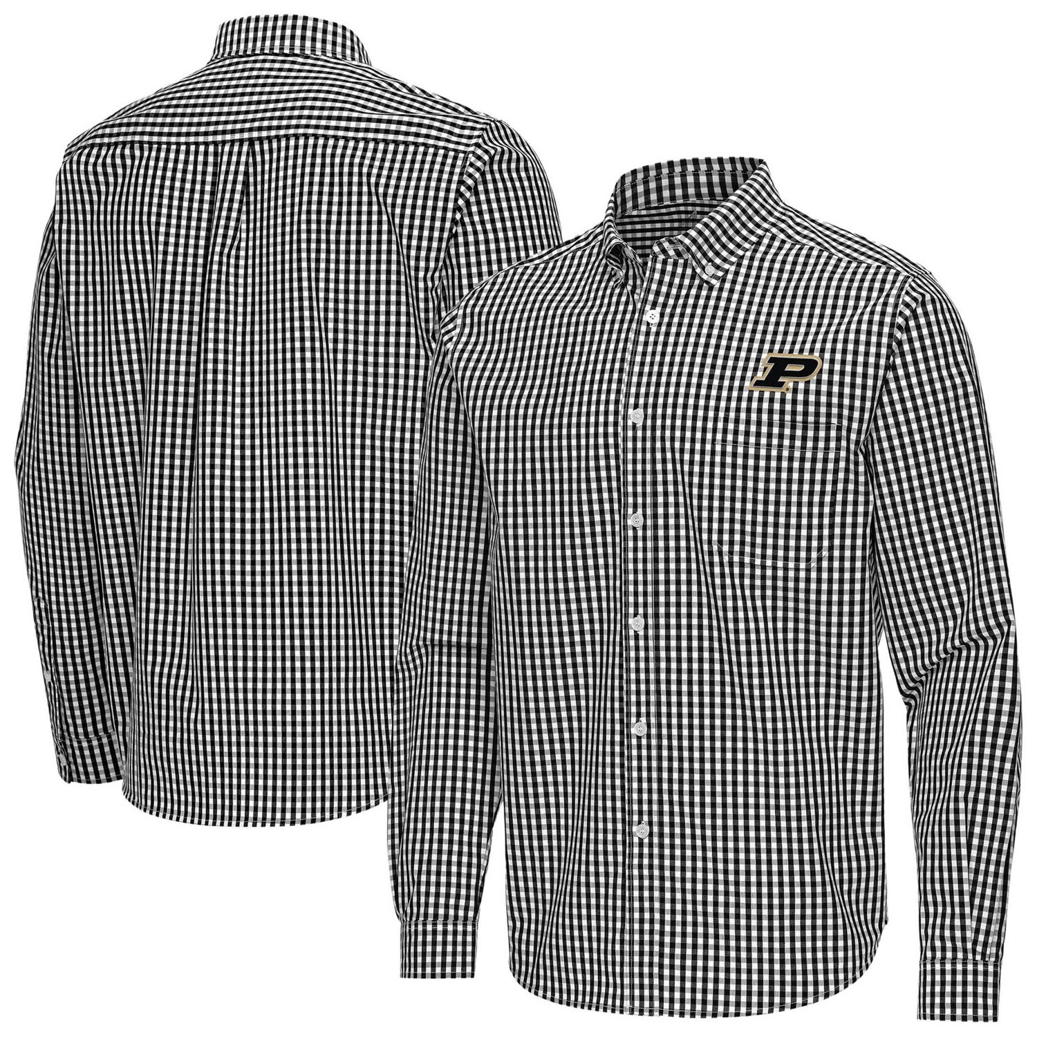 Antigua Purdue Boilermakers Ellis Woven Tri-Blend Long Sleeve Button-Down Shirt