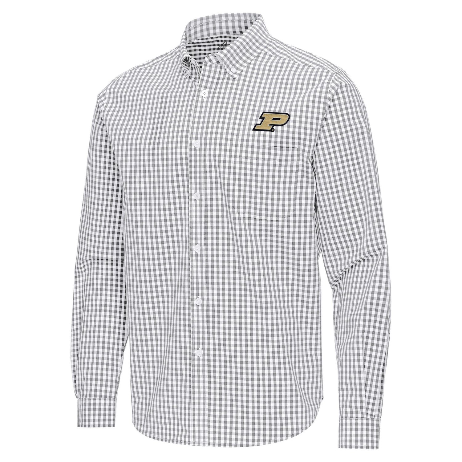 Antigua Purdue Boilermakers Ellis Woven Tri-Blend Long Sleeve Button-Down Shirt - view number 2