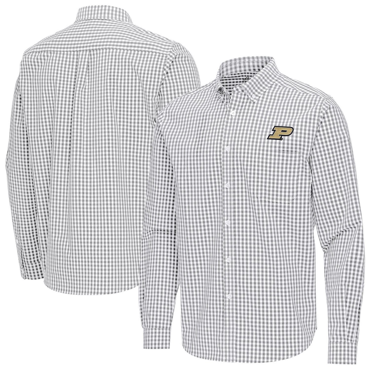 Antigua Purdue Boilermakers Ellis Woven Tri-Blend Long Sleeve Button-Down Shirt