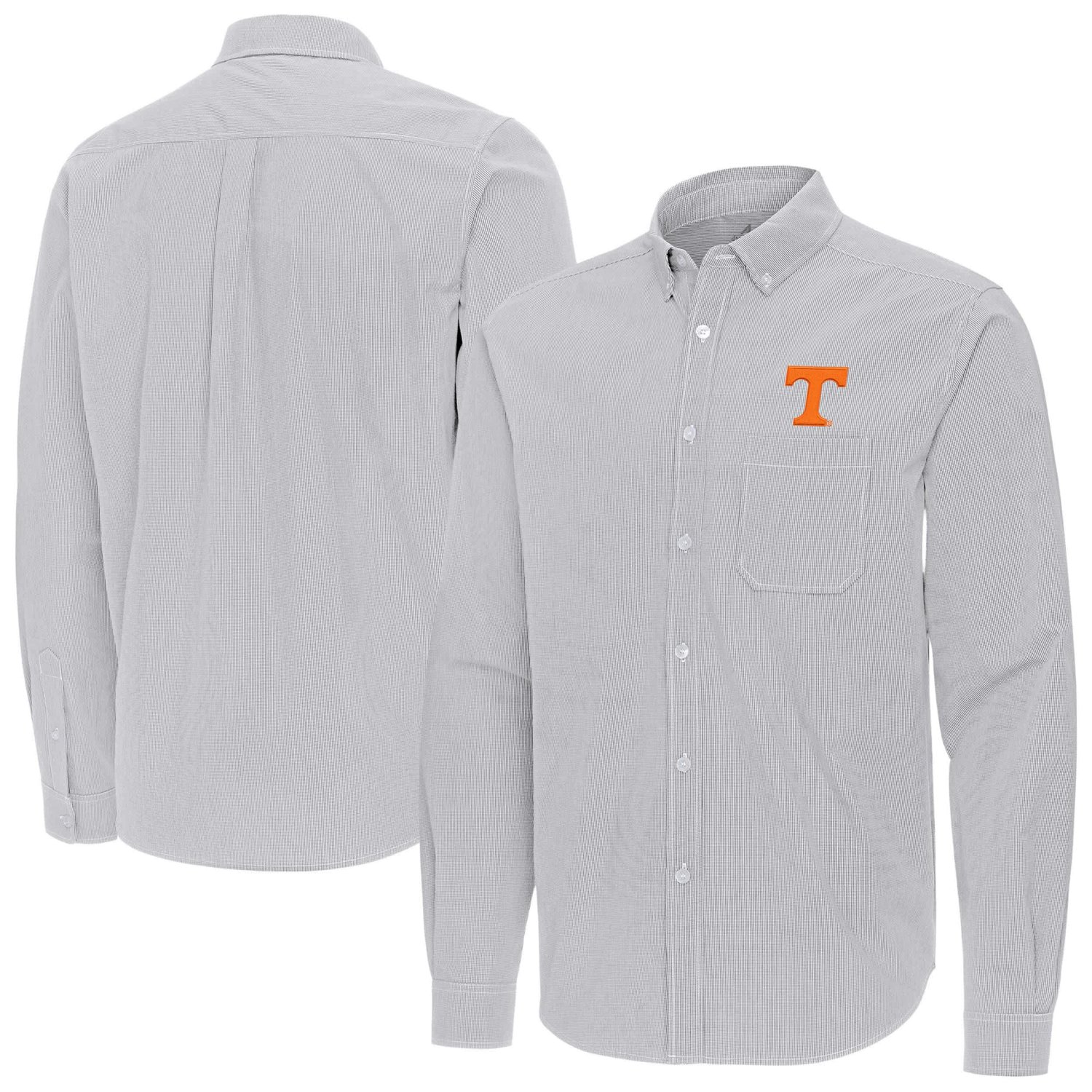 Antigua Tennessee Volunteers Porter Woven Tri-Blend Long Sleeve Button-Down Shirt