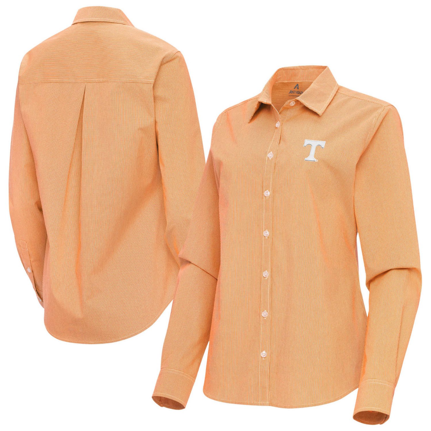 Antigua Tennessee Volunteers Porter Woven Tri-Blend Long Sleeve Button-Up Shirt