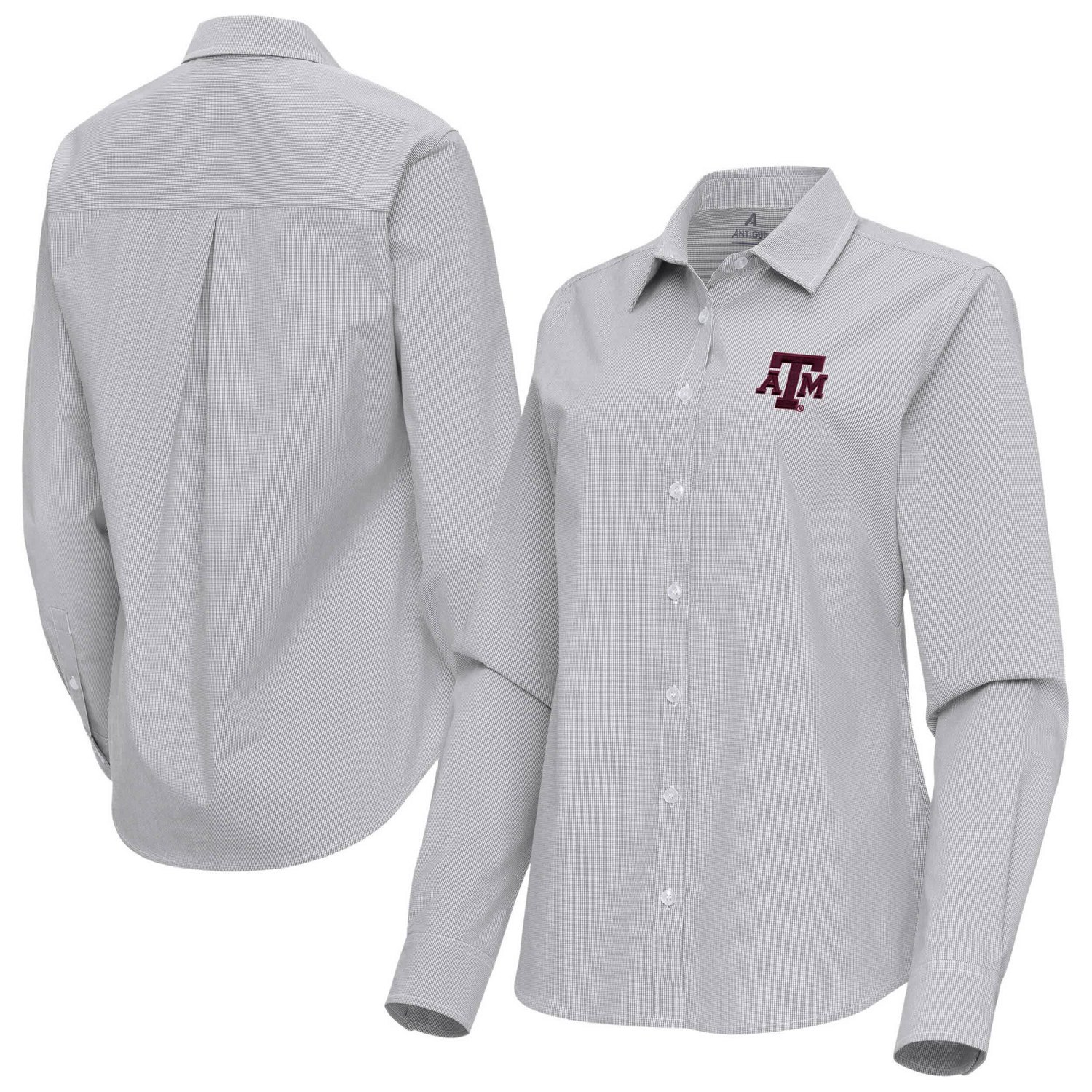 Antigua Texas AM Aggies Porter Woven Tri-Blend Long Sleeve Button-Up Shirt