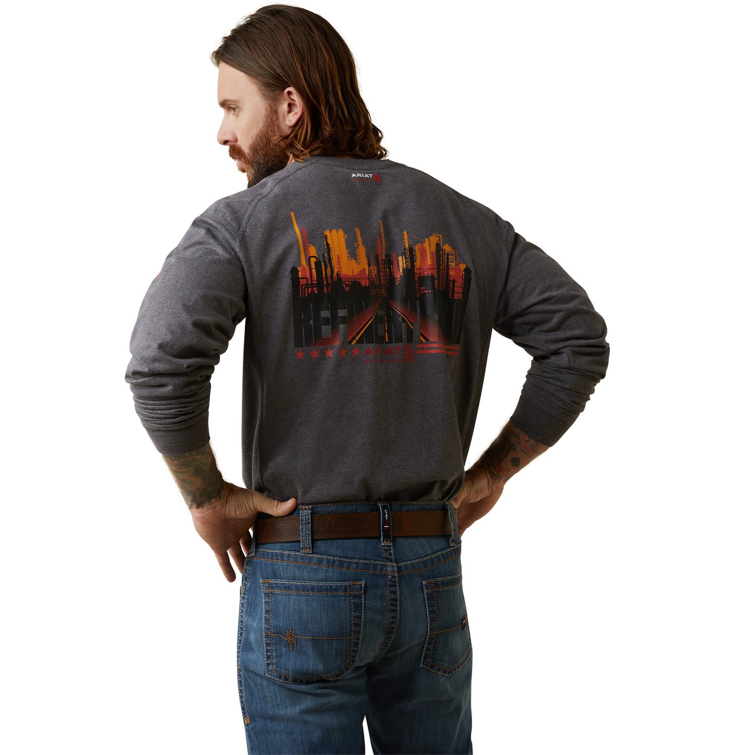 Ariat Men's FR Air Refinery Row Graphic Henley Long Sleeve Top                                                                   - view number 3