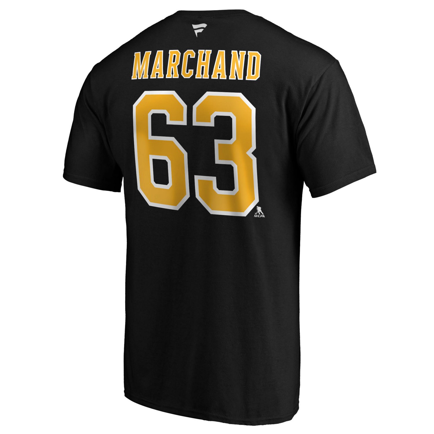 Brad Marchand Boston Bruins Team Authentic Stack Name  Number T-Shirt