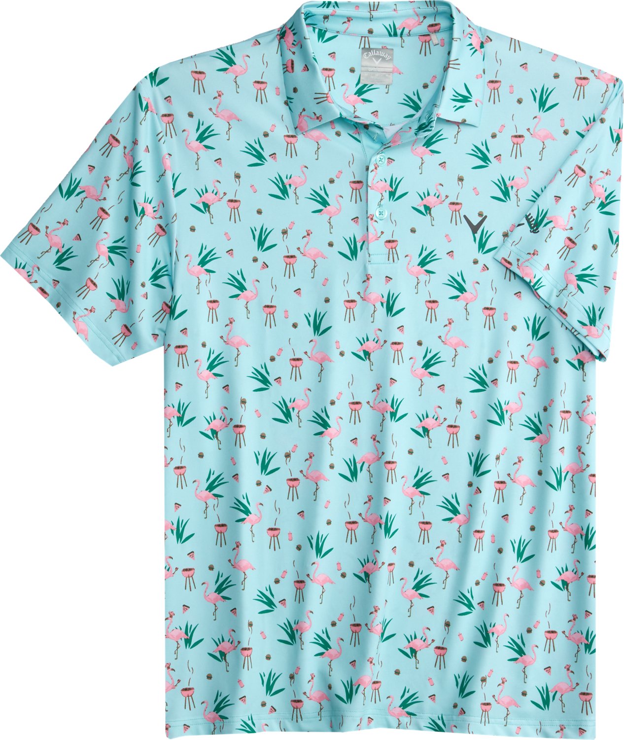 Callaway Men's All Over Flamingo Polo Shirt                                                                                      - view number 2