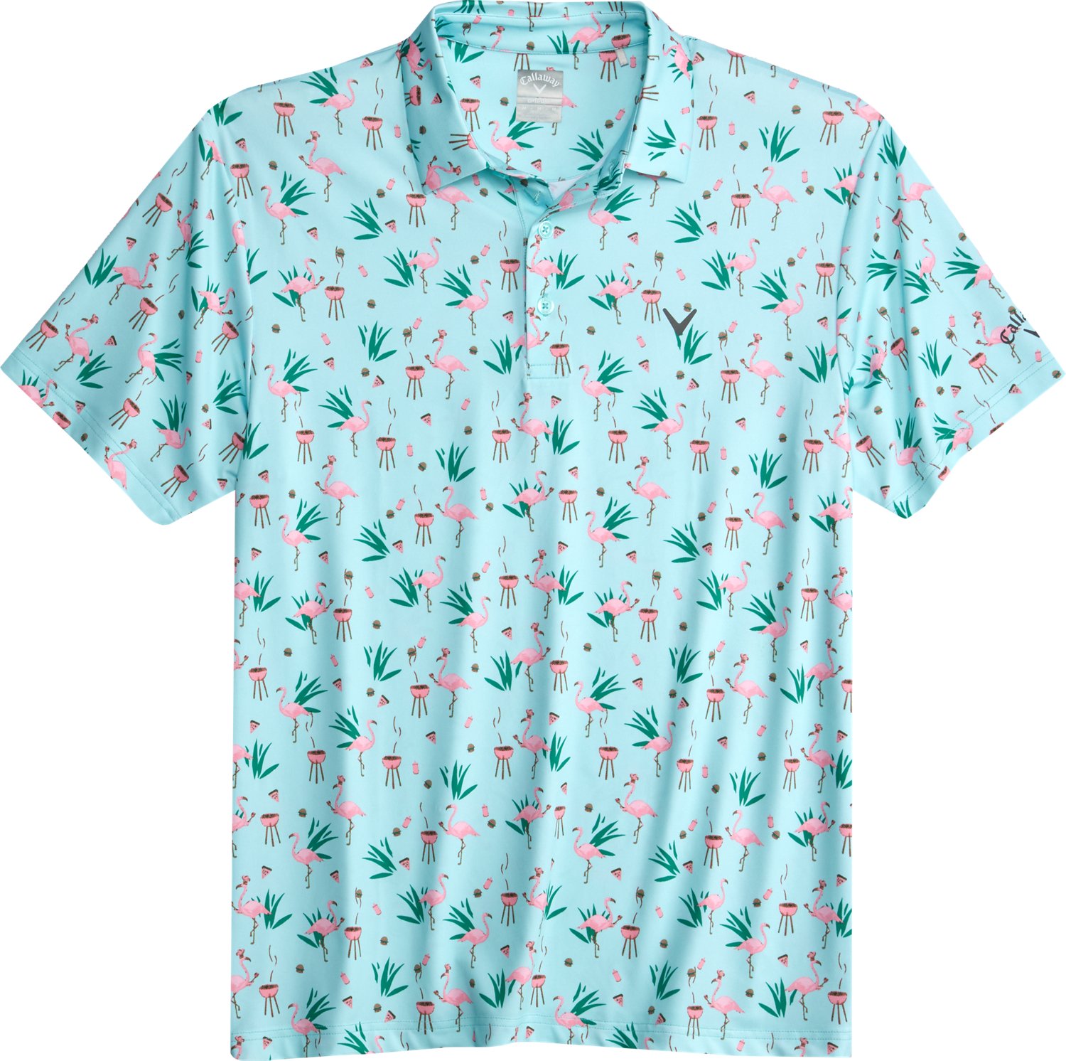 Callaway Men's All Over Flamingo Polo Shirt