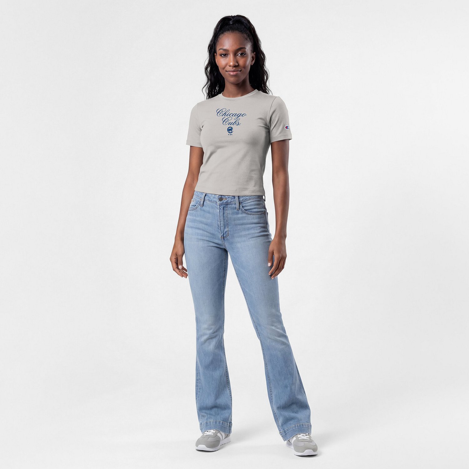 Champion Chicago Cubs Soft-Touch Fitted Cropped T-Shirt - view number 3