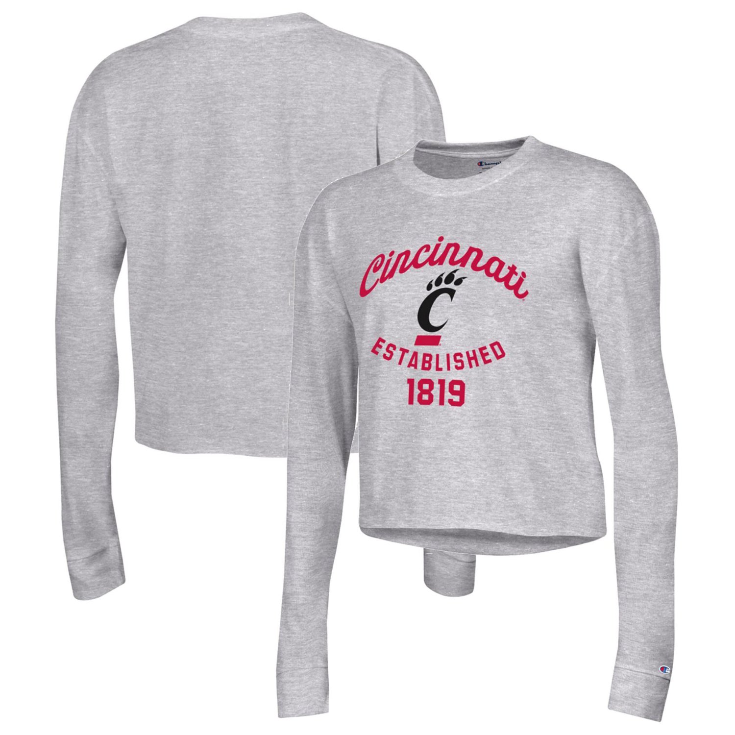 Champion Cincinnati Bearcats Boyfriend Cropped Long Sleeve T-Shirt                                                               - view number 1