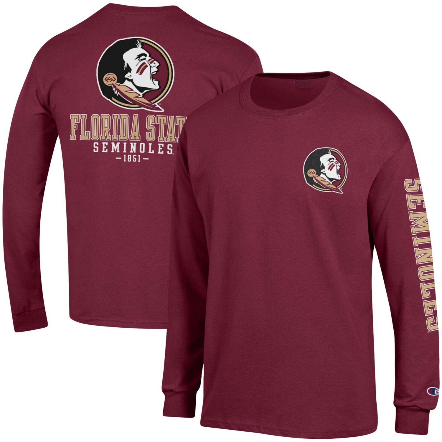 Champion Florida State Seminoles Team Stack Long Sleeve T-Shirt                                                                  - view number 1