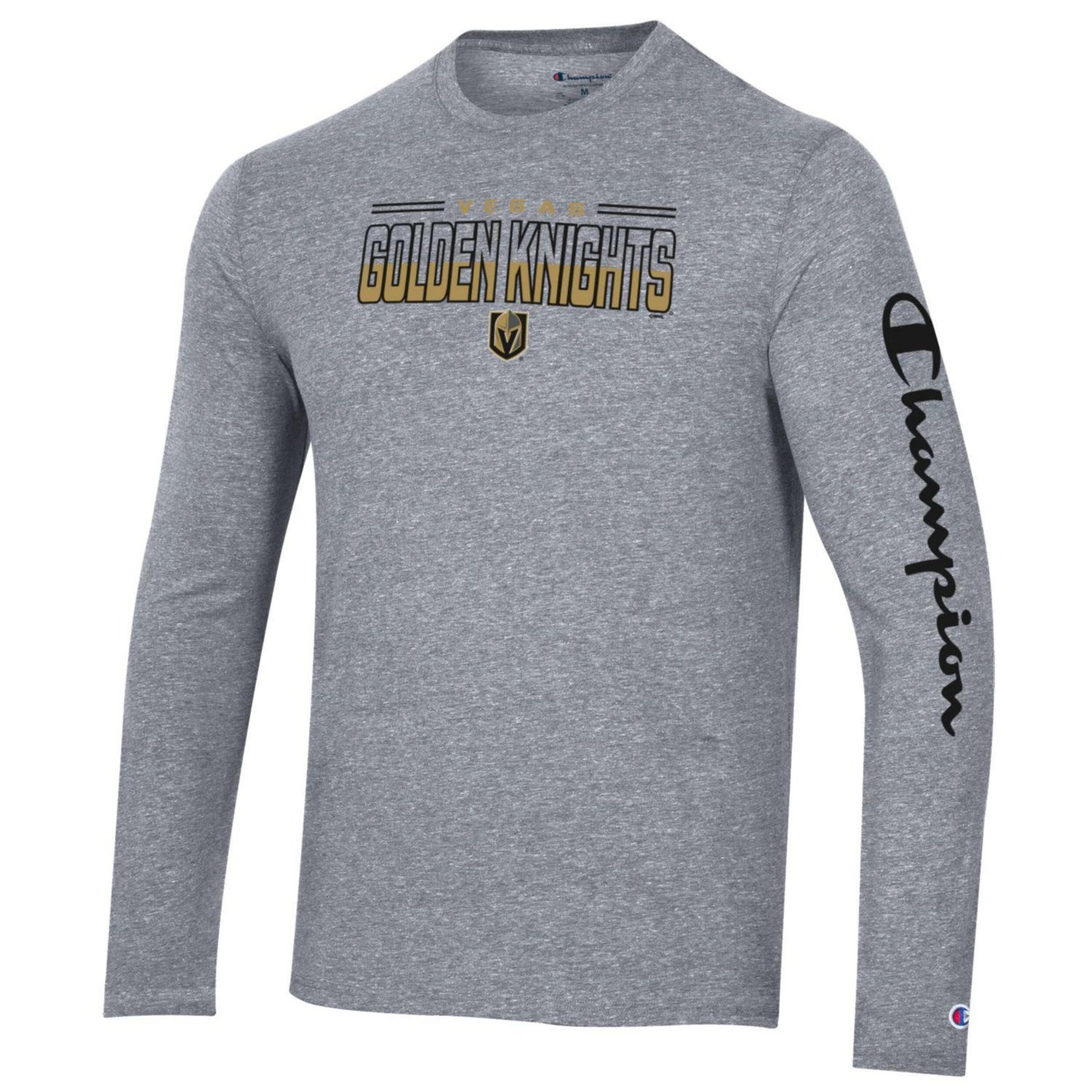 Champion Heather Vegas Golden Knights Tri-Blend Long Sleeve T-Shirt