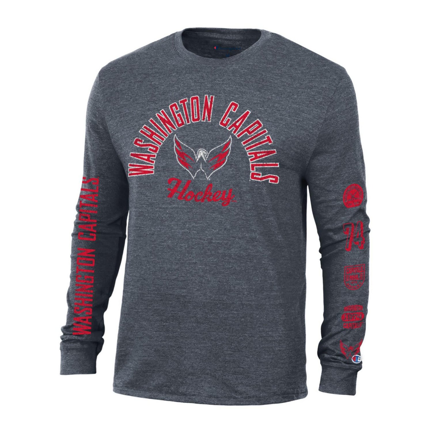Champion Heather Washington Capitals Multi-Logo Tri-Blend Long Sleeve T-Shirt - view number 2