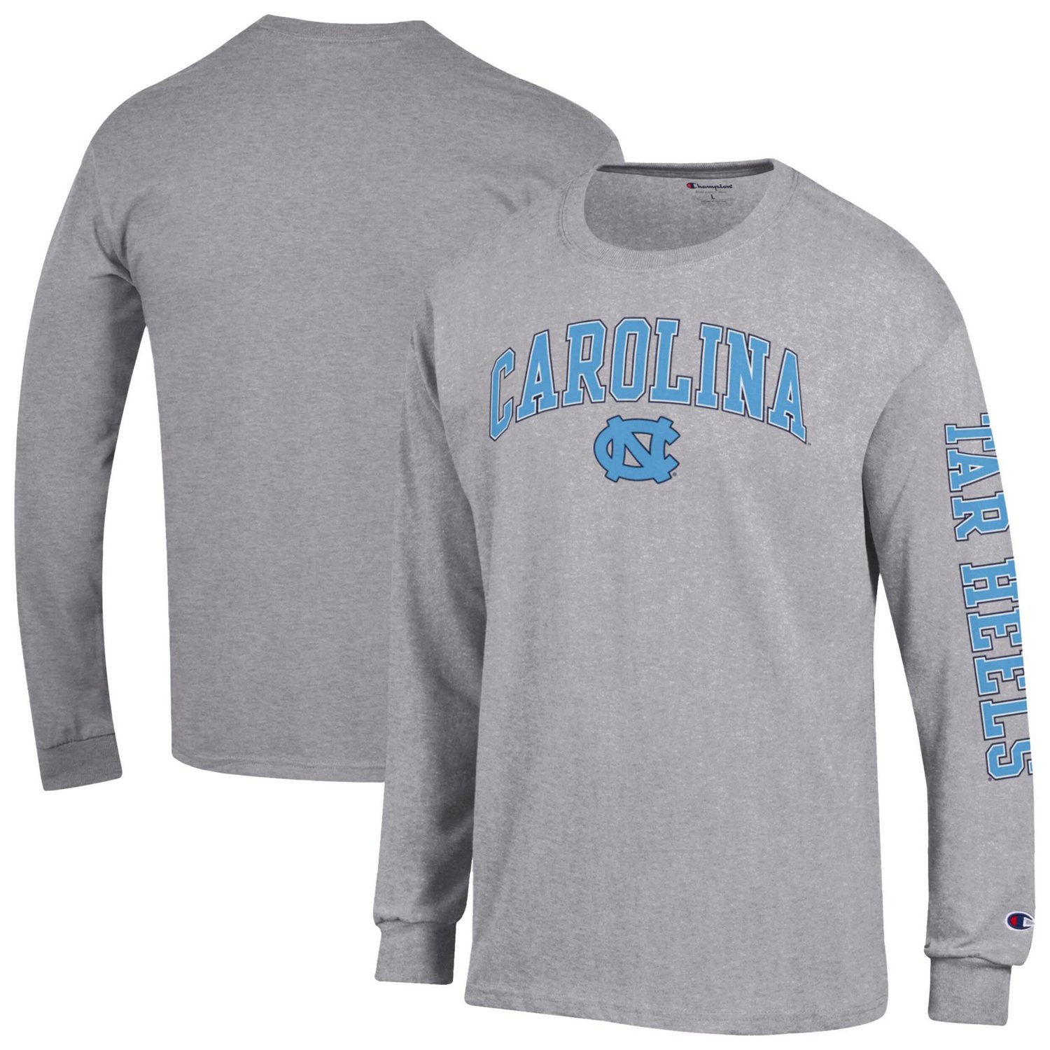 Champion North Carolina Tar Heels Arch Over Logo 2-Hit Long Sleeve T-Shirt