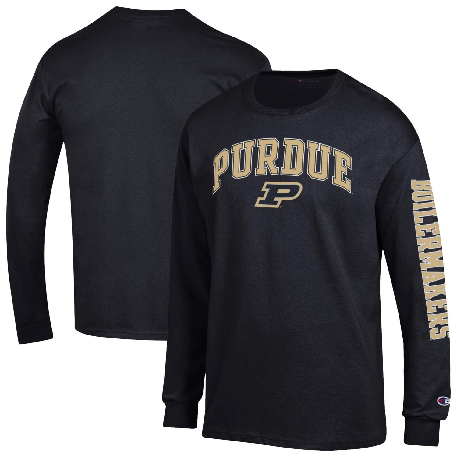 Champion Purdue Boilermakers Arch Over Logo 2-Hit Long Sleeve T-Shirt