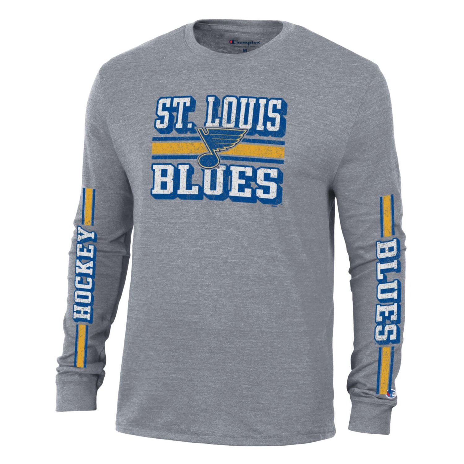 Champion St Louis Blues Tri-Blend Dual-Stripe Long Sleeve T-Shirt - view number 2