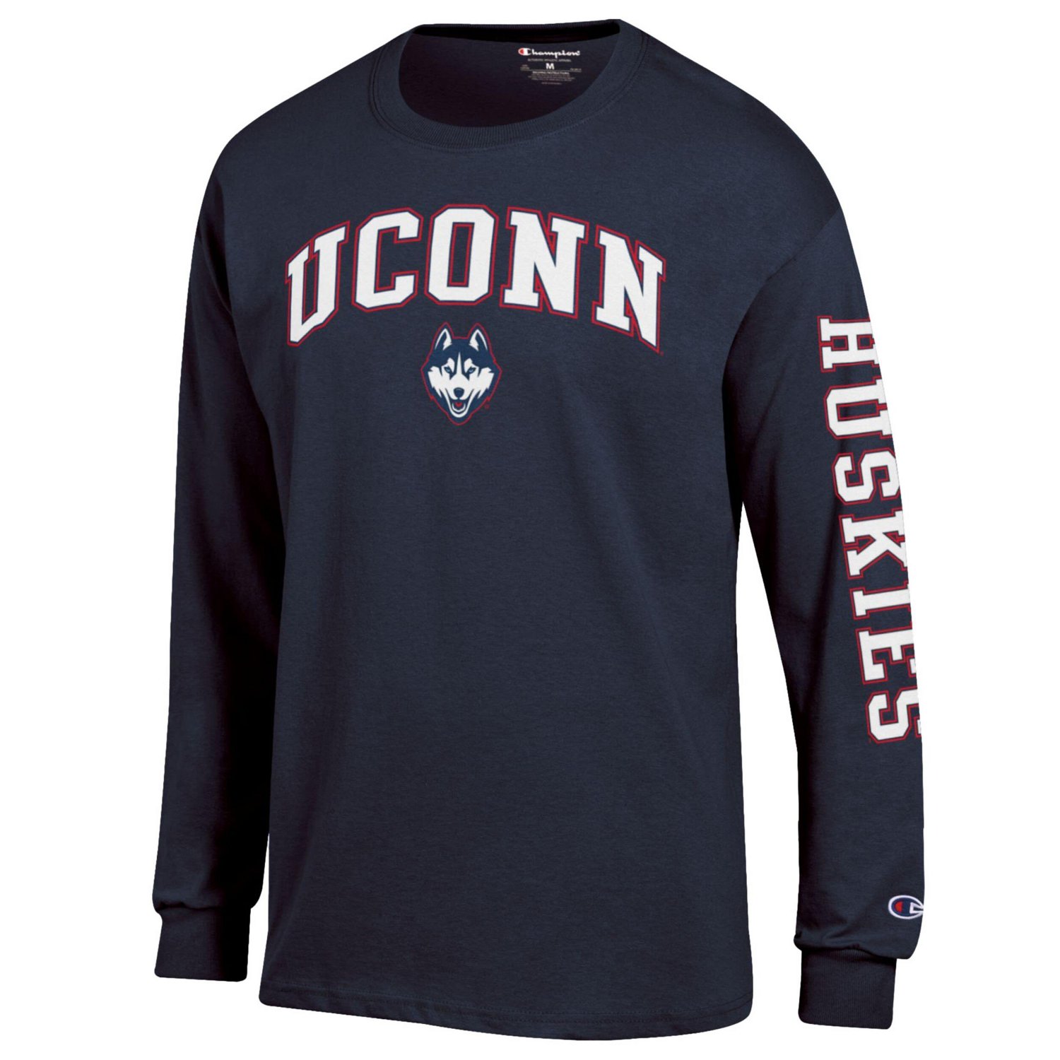 Champion UConn Huskies Arch Over Logo 2-Hit Long Sleeve T-Shirt - view number 2