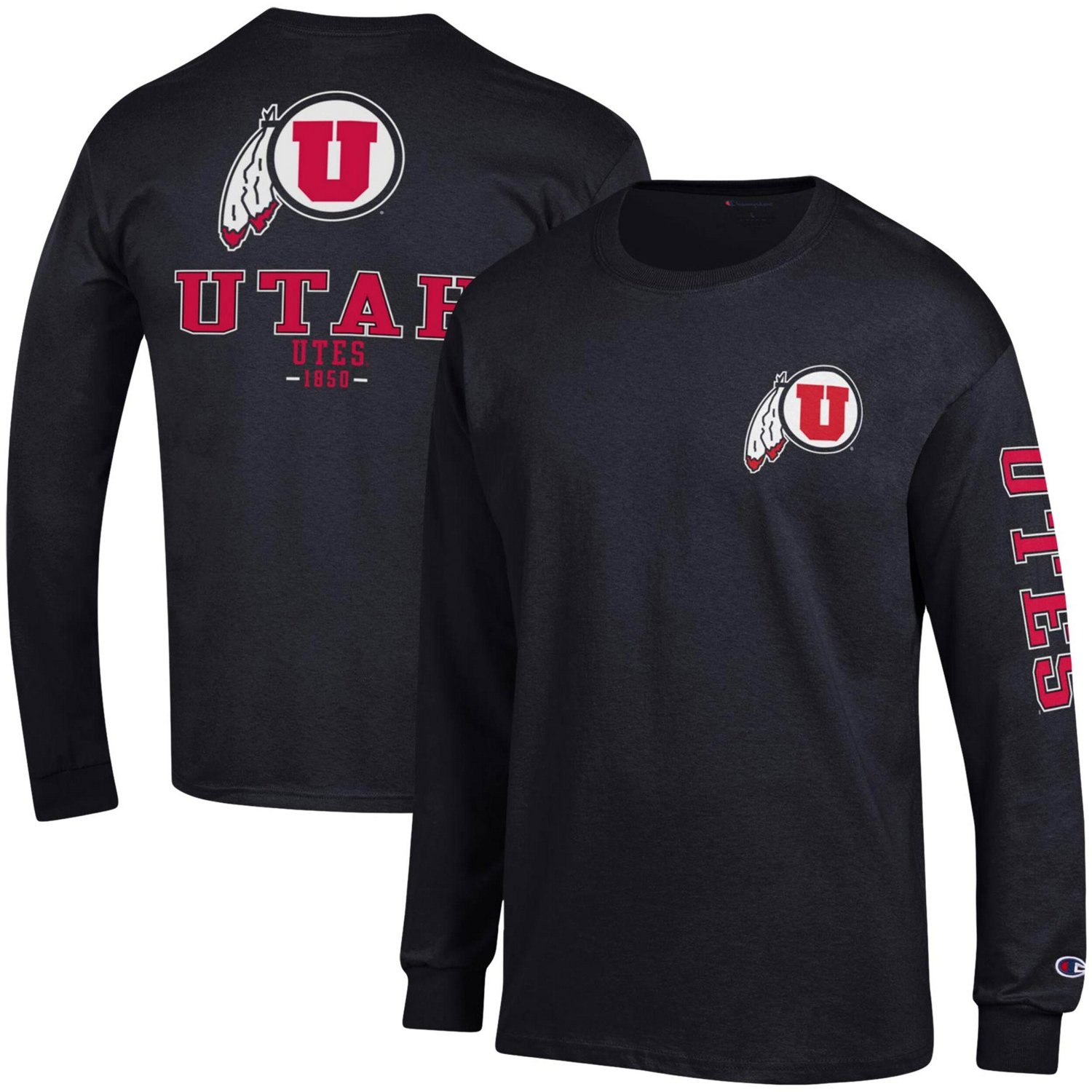 Champion Utah Utes Team Stack Long Sleeve T-Shirt