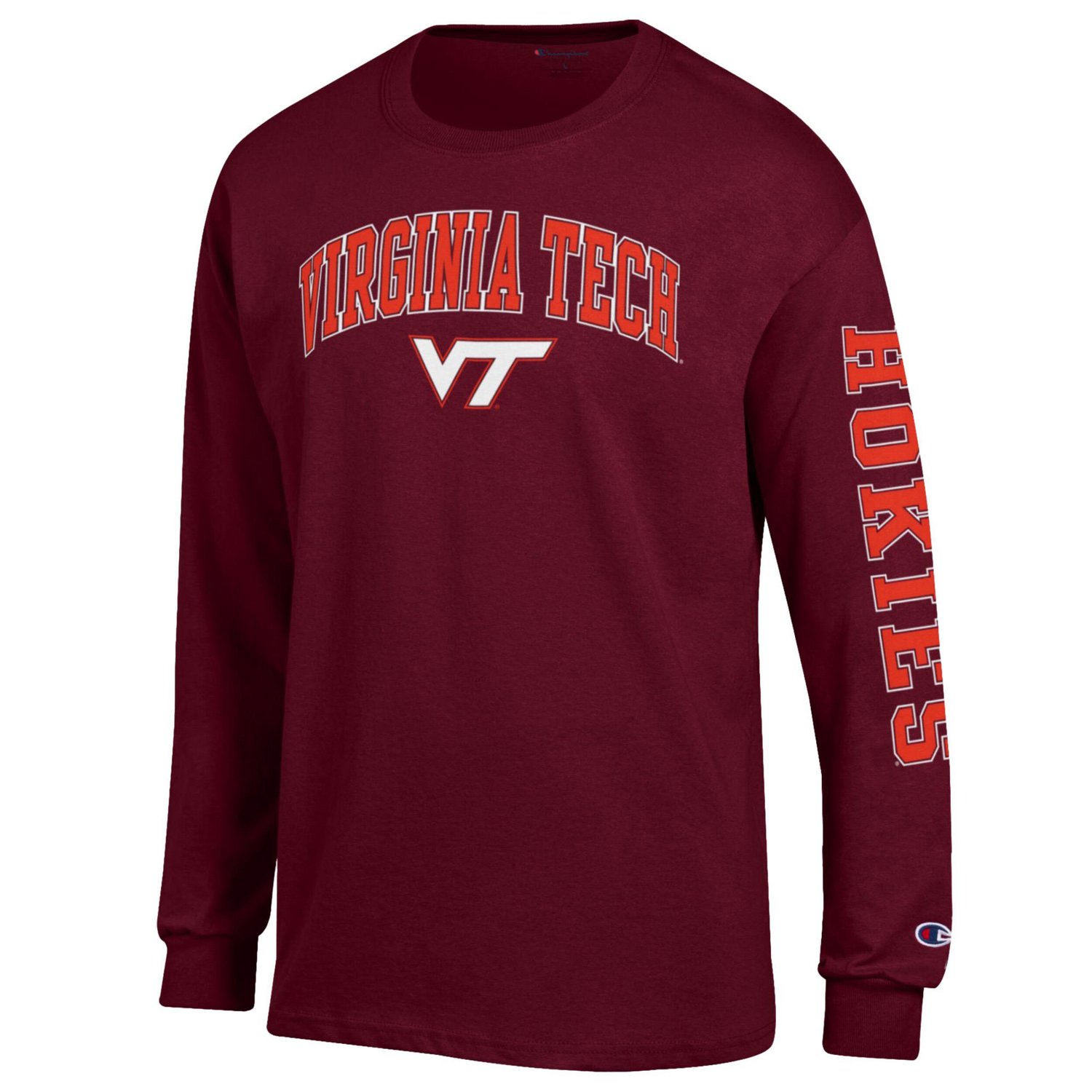 Champion Virginia Tech Hokies Arch Over Logo 2-Hit Long Sleeve T-Shirt - view number 2