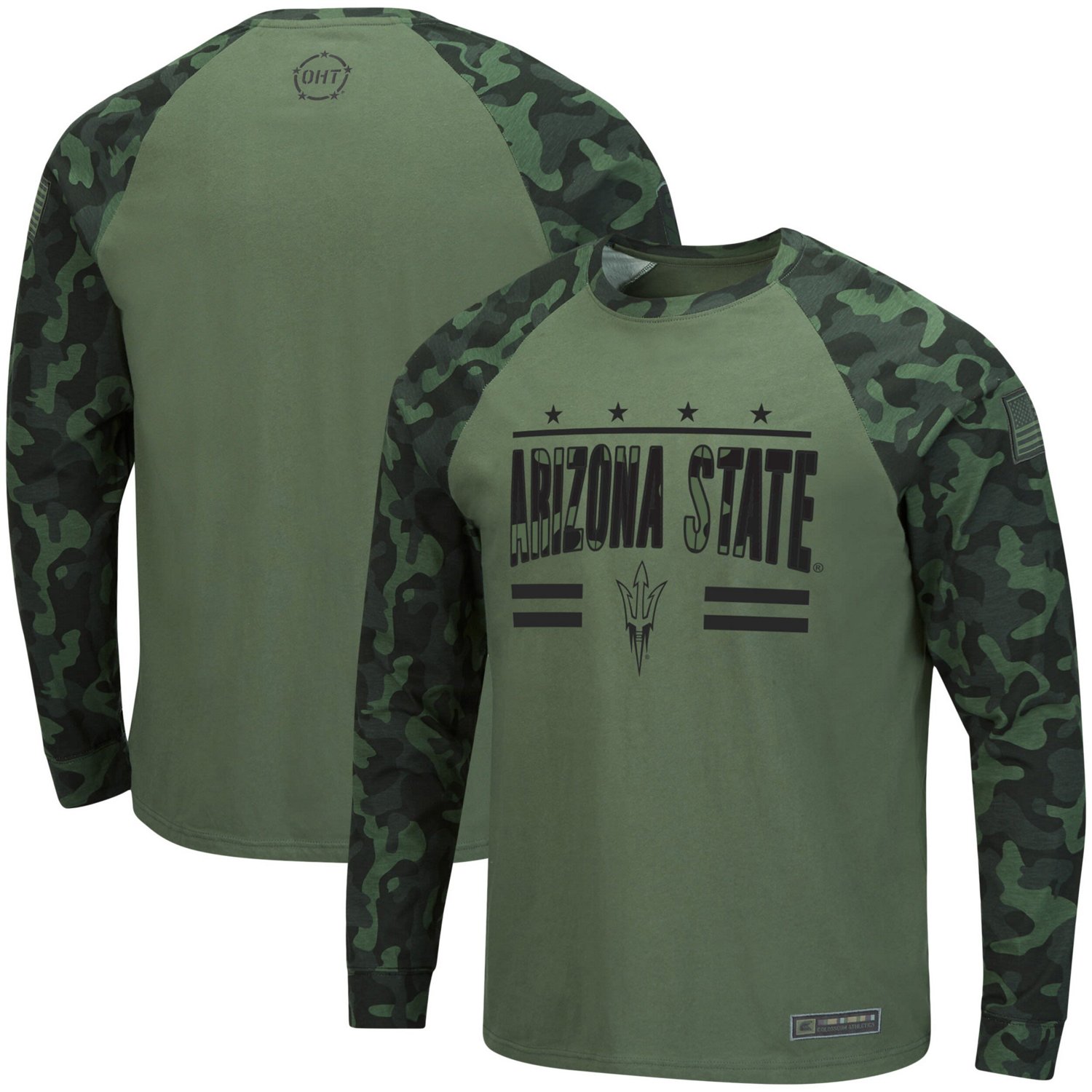 Colosseum /Camo Arizona State Sun Devils OHT Military Appreciation Slim-Fit Raglan Long Sleeve T-Shirt