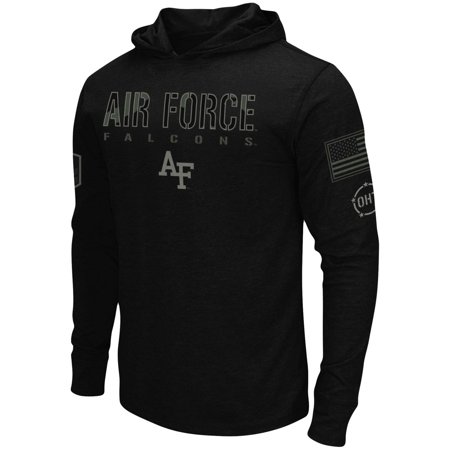 Colosseum Air Force Falcons OHT Military Appreciation Hoodie Long Sleeve T-Shirt - view number 2