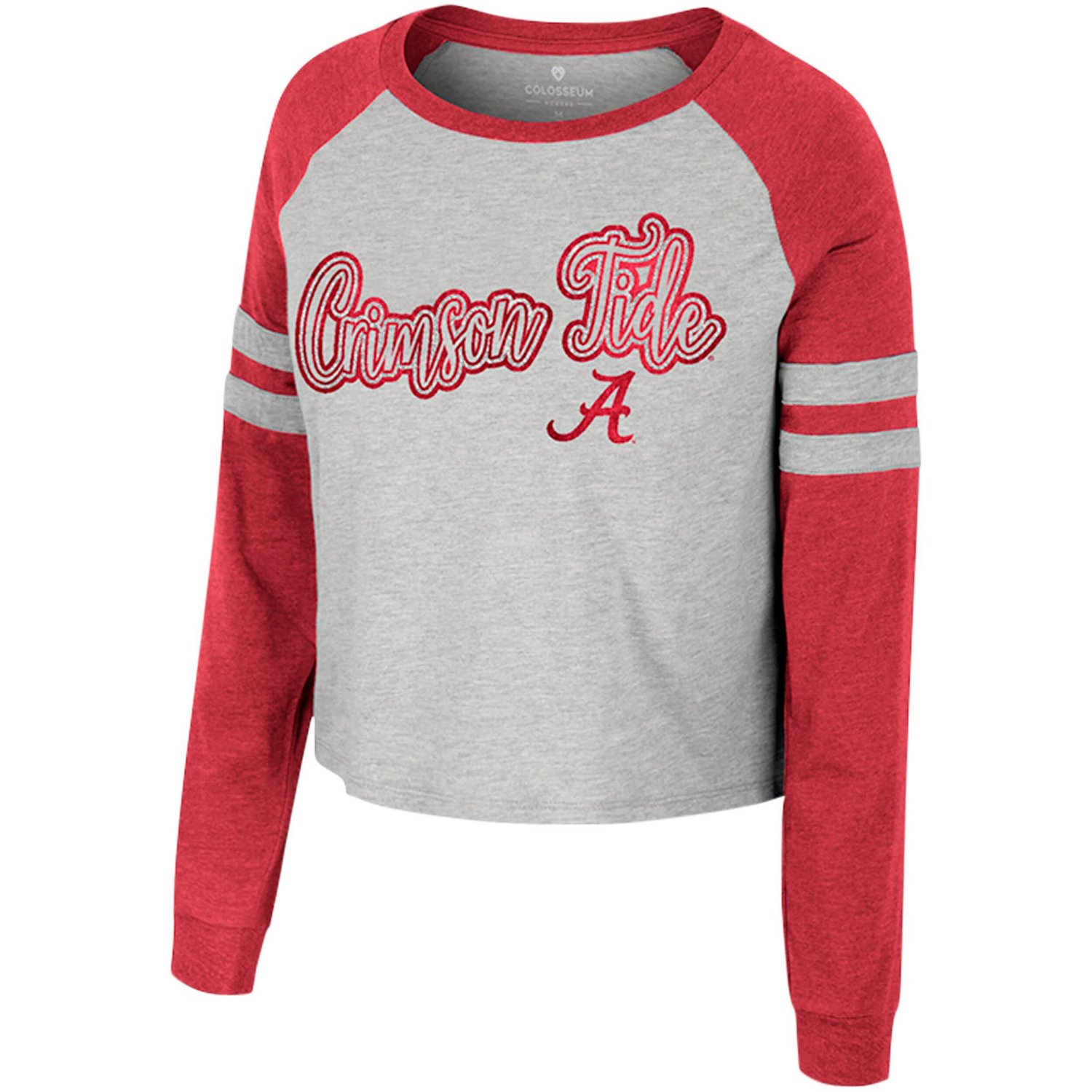 Colosseum Alabama Crimson Tide I'm Gliding Here Raglan Long Sleeve Cropped T-Shirt - view number 2