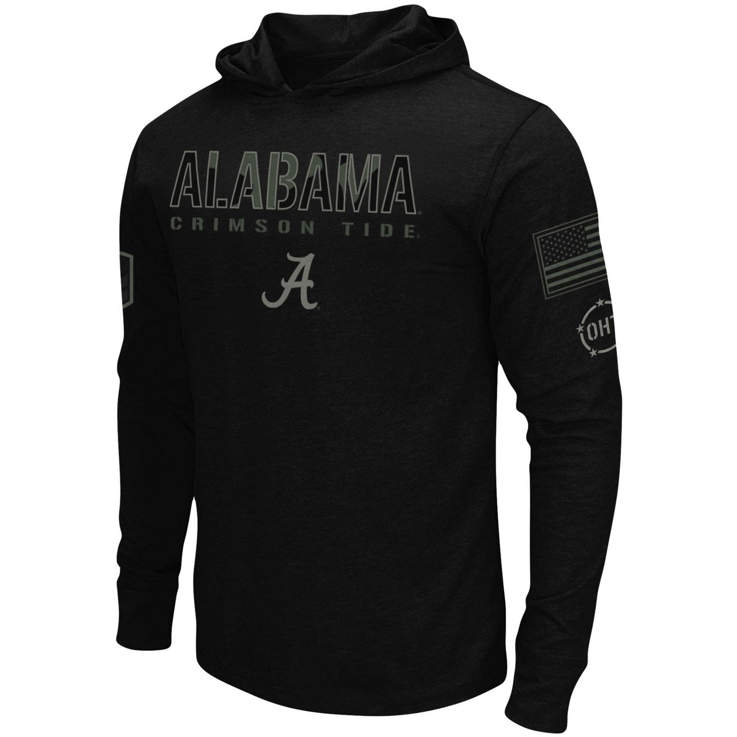 Colosseum Alabama Crimson Tide OHT Military Appreciation Hoodie Long Sleeve T-Shirt - view number 2