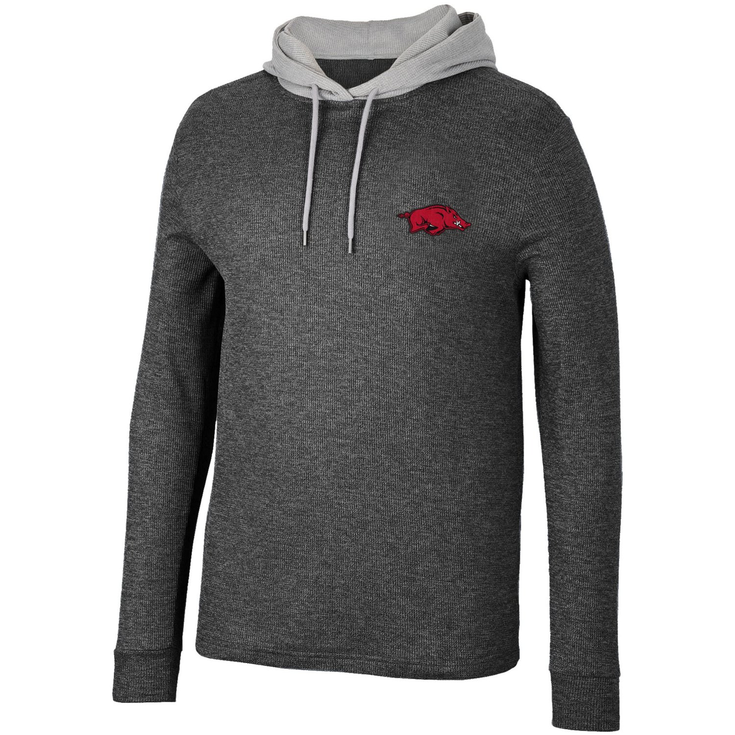 Colosseum Arkansas Razorbacks Ballot Waffle-Knit Thermal Long Sleeve Hoodie T-Shirt - view number 2
