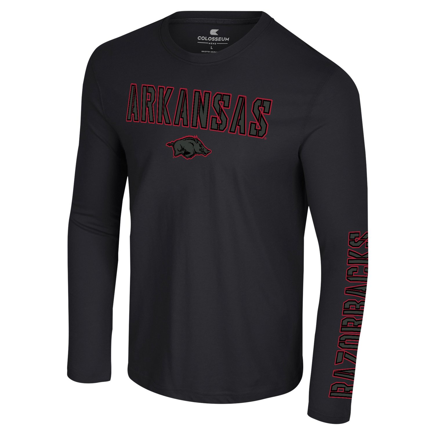 Colosseum Arkansas Razorbacks Color Pop Active Blend 2-Hit Long Sleeve T-Shirt - view number 2