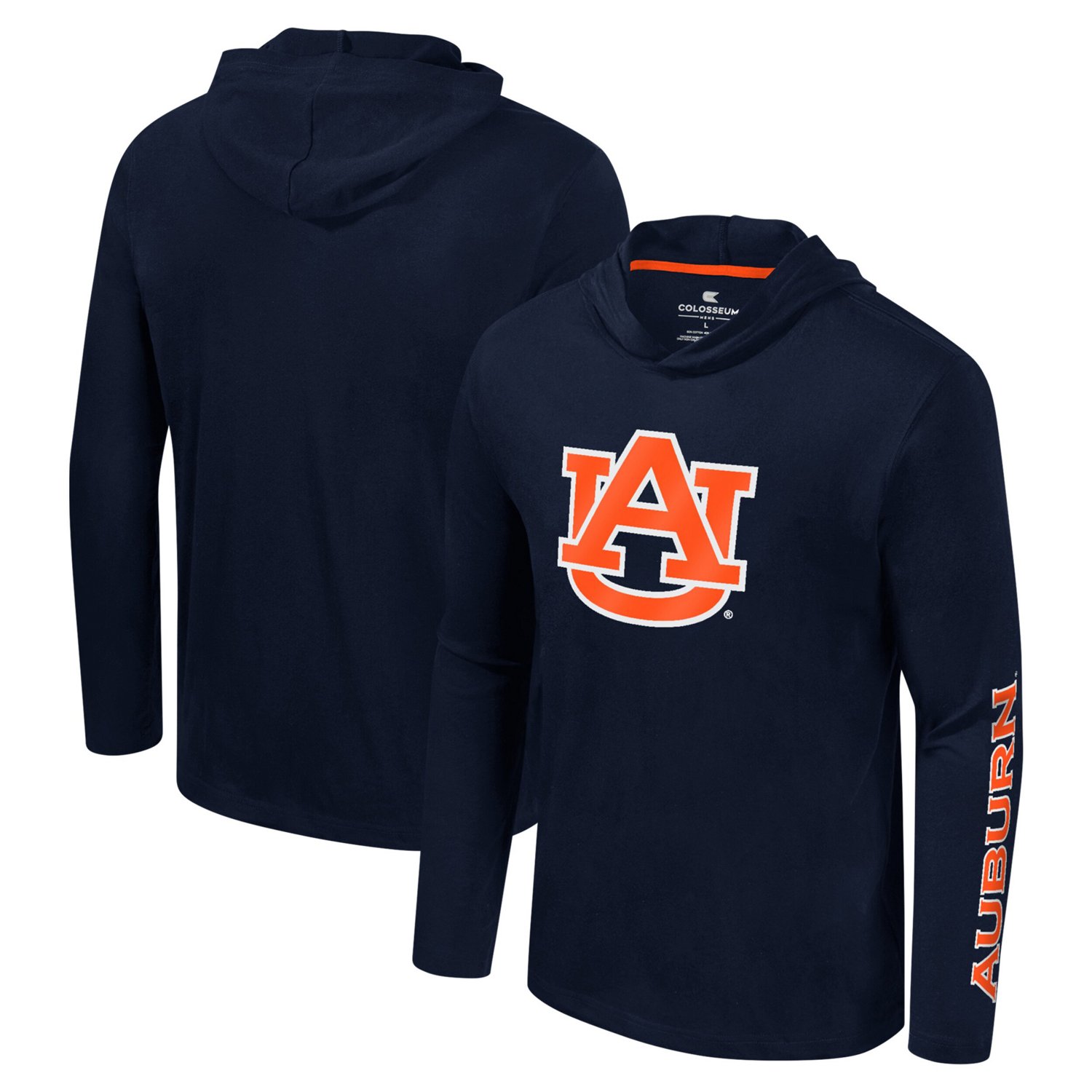 Colosseum Auburn Tigers Logo Lockup Active Blend Long Sleeve T-Shirt Hoodie