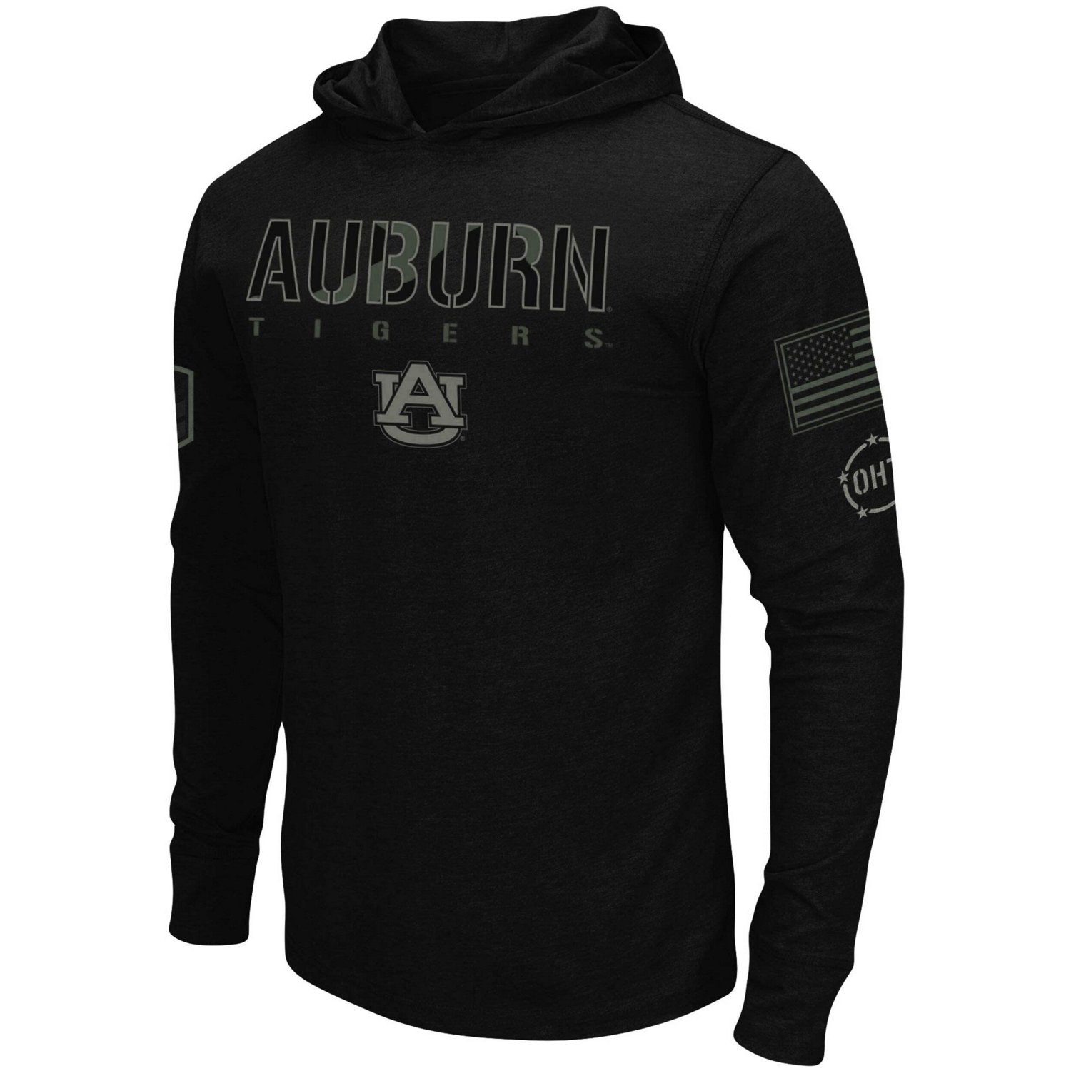 Colosseum Auburn Tigers OHT Military Appreciation Hoodie Long Sleeve T-Shirt